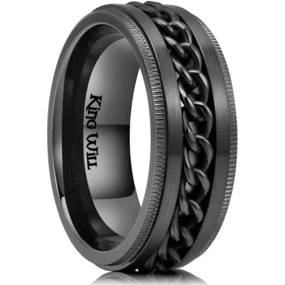 Fidget Spinner Ring Anxiety Relief for Men Stainless